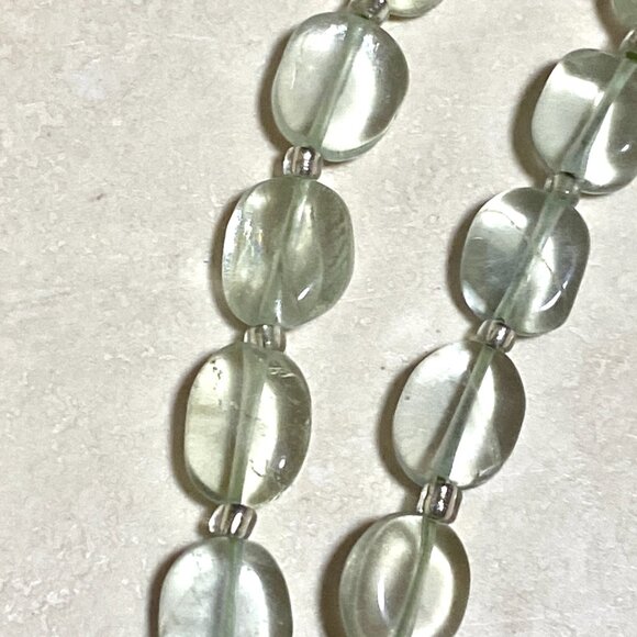 Genuine Teal Green Fluorite Beaded Necklace, Natural Gemstone Choker - Picture 8 of 13